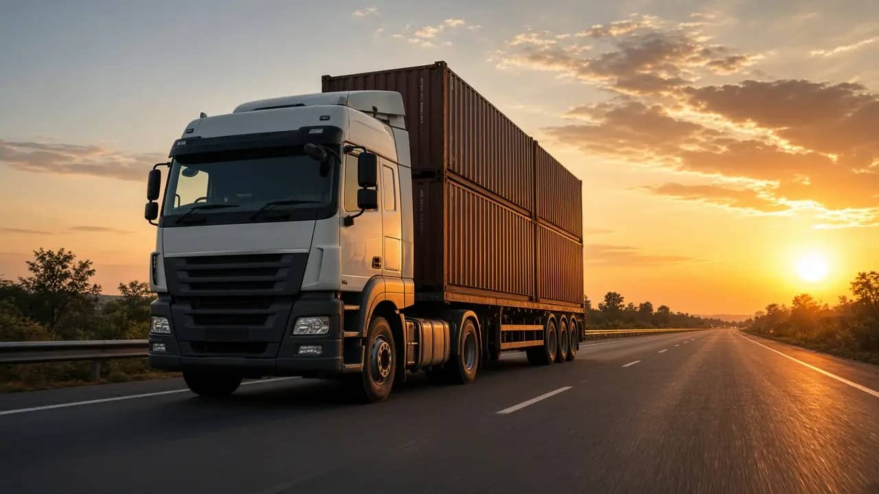 Goods transport freight truck